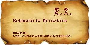 Rothschild Krisztina névjegykártya